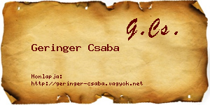 Geringer Csaba névjegykártya