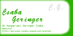csaba geringer business card